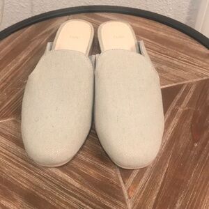 slip on light denim mule